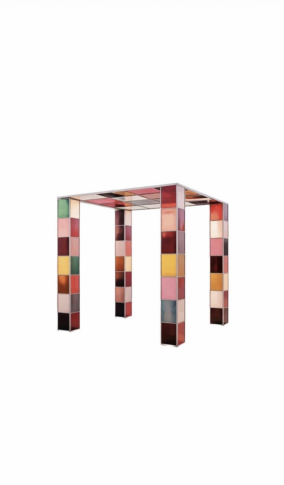 AI rendering of the stained-glass-style ceremony chuppah